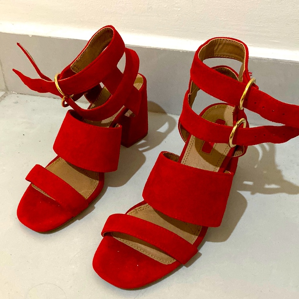 RED SUEDE HEELS